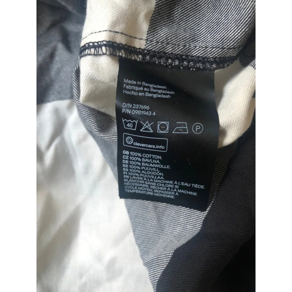 H&M Buffalo Flannel button up shirt Top Plaid 100% Cotton Sz XL - Picture 5 of 6